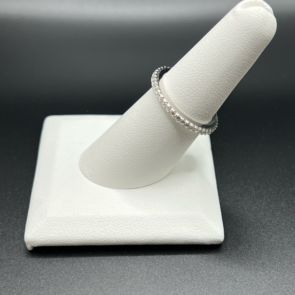 Sterling Silver Stackable Eternity Cz Ring - image 6